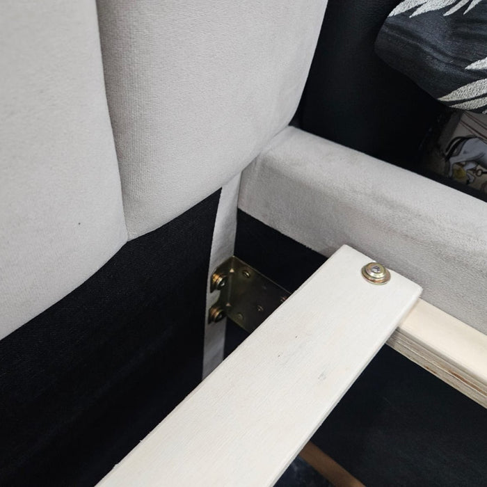 Tokyo Queen Bed- Pearl Cream with Storage