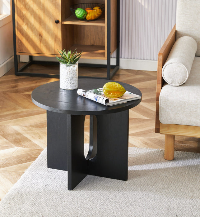 Soho Round Side Table Oak / Black