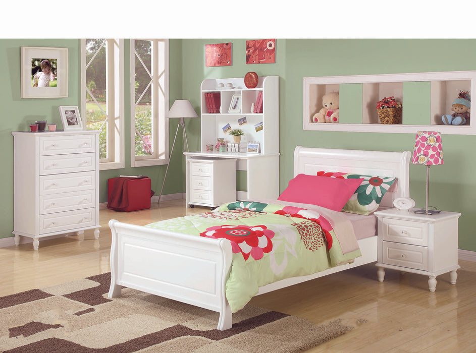 Josephine King Single Bed Frame - Acacia wood White