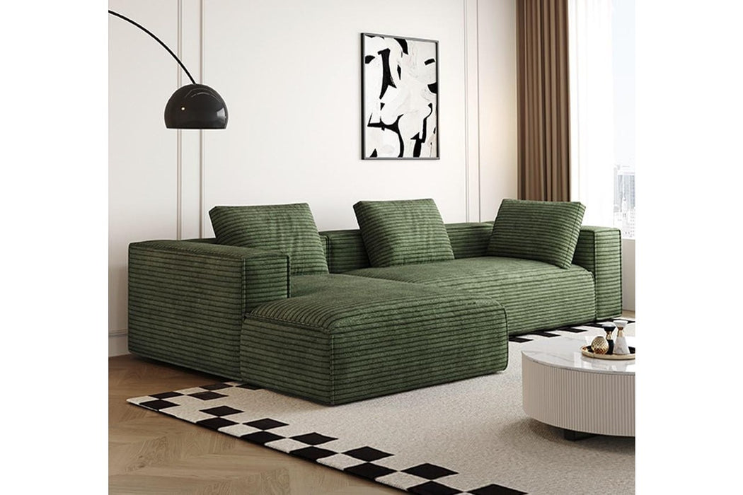 Greenland L Shape Fabric Sofa - Green