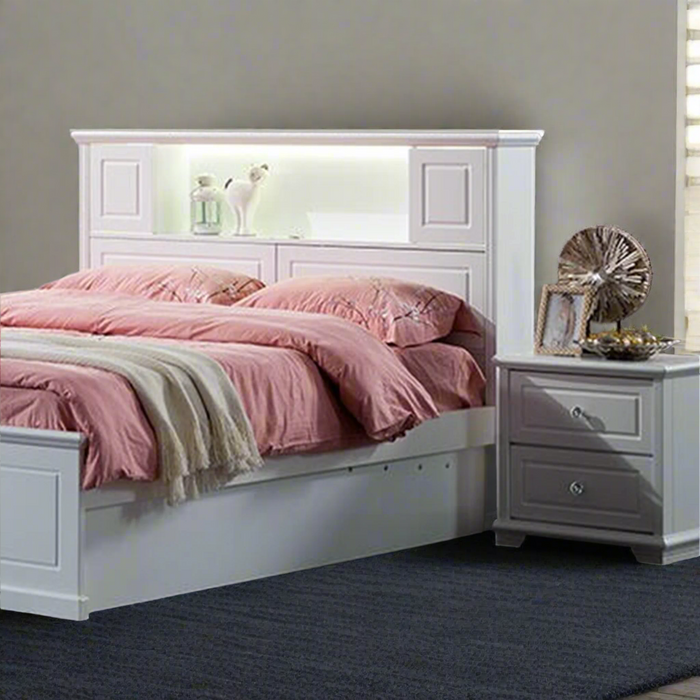 Davince Bed with Storage, White