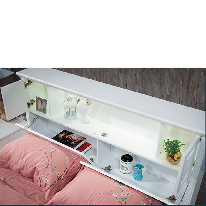 Davince Bed with Storage, White