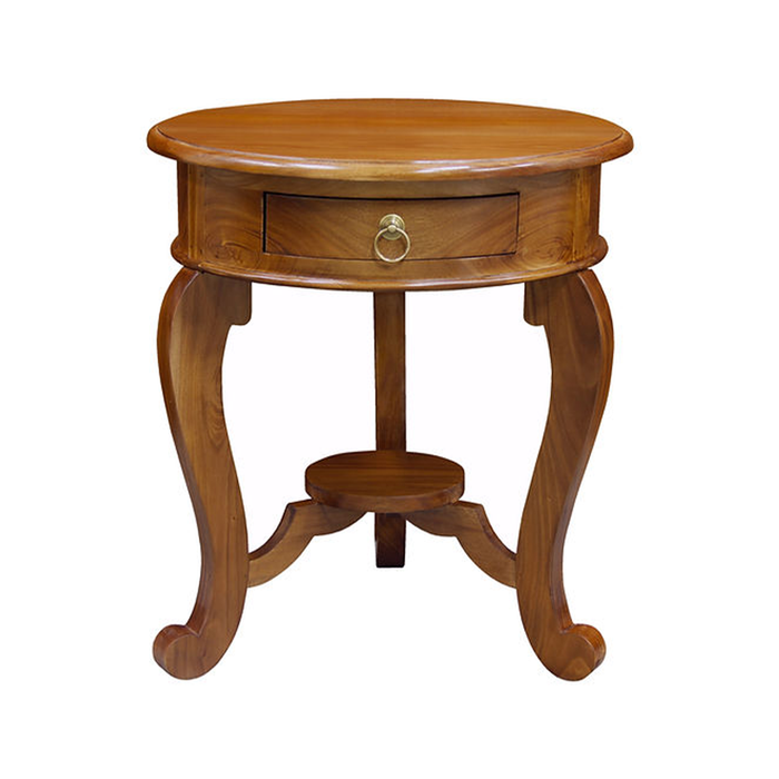 Candava Leg 1 Drawer Lamp Table, Light Pecan