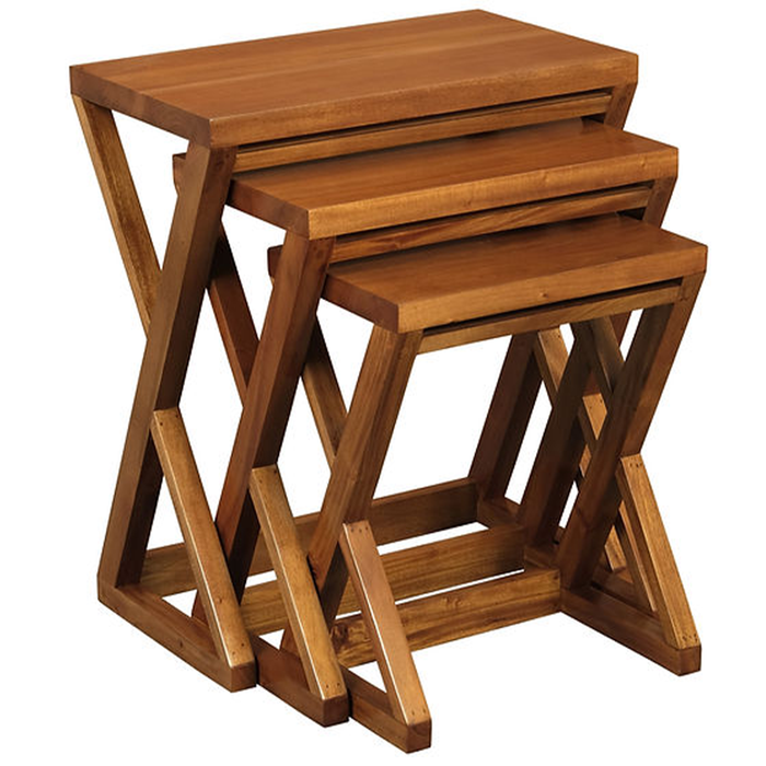 Manhattan Nesting Tables Set of 3 - Light Pecan