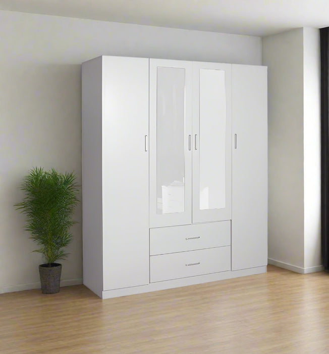 Remo White Wardrobe with Mirrors