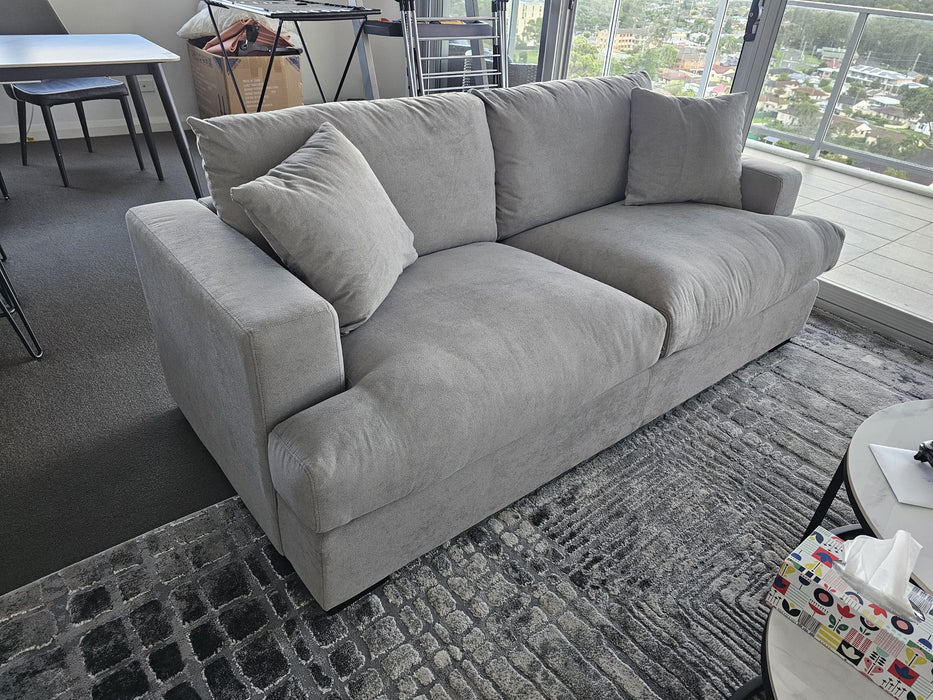 Light Grey Balmain 3 Seater Upholstered Sofa - Light Grey