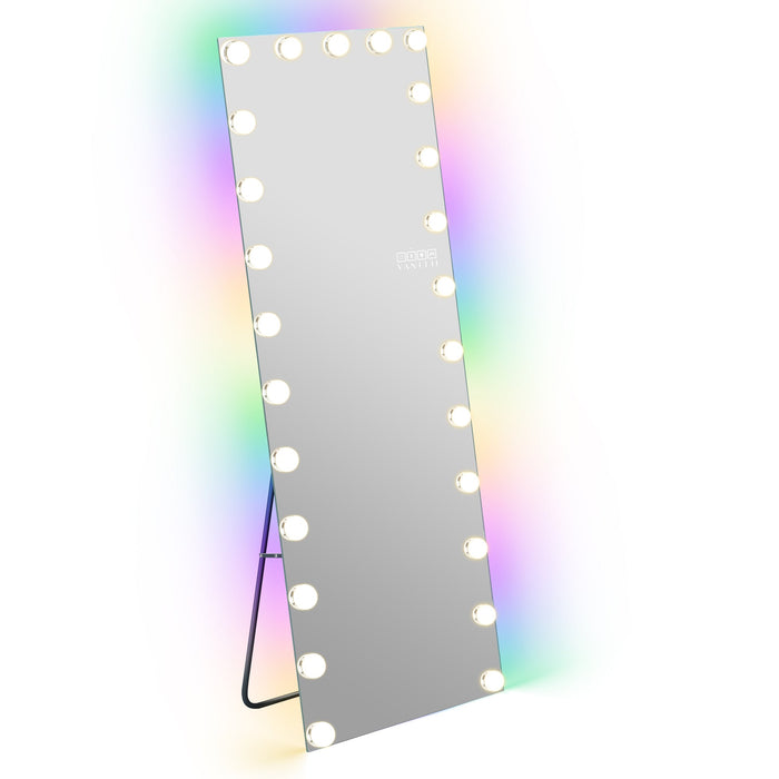 Hollywood Floor Mirror with Bluetooth Speaker