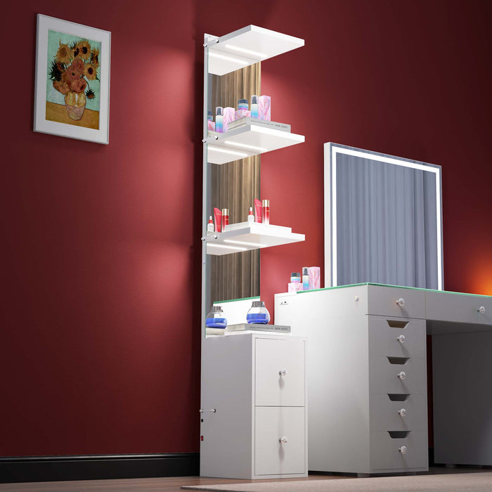 Vanessa Dresser Display Shelves - White