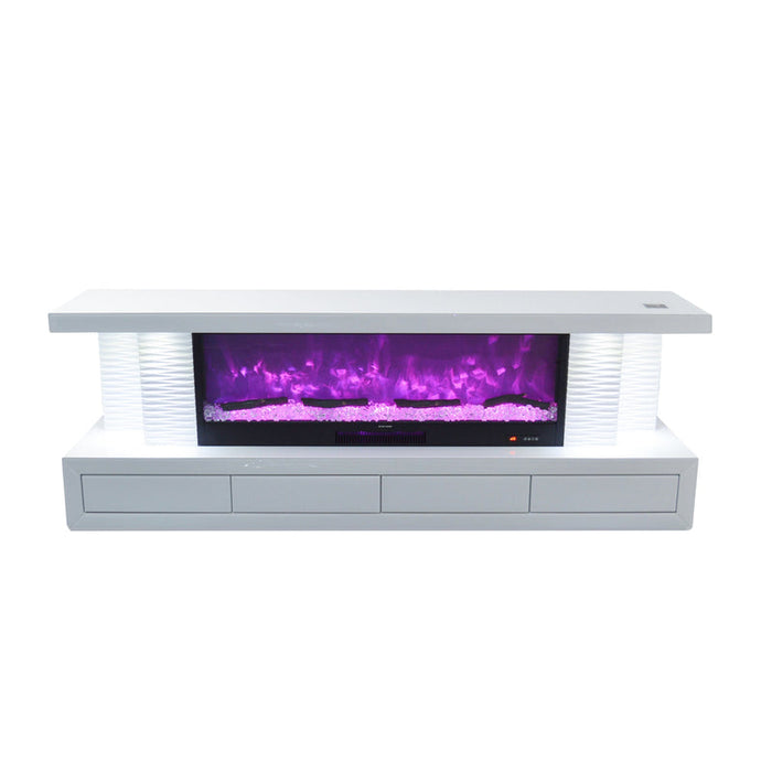 Dimor Entertainment Unit LED Mirrored Fireplace