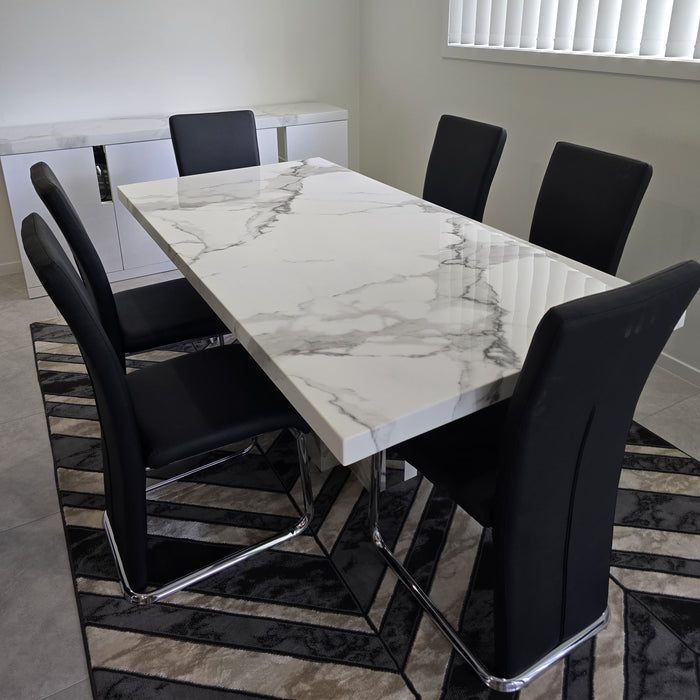 Carmela 2.4m Marble Dining Table - 4 Sizes
