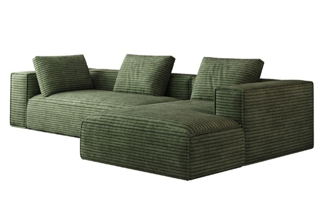 Greenland L Shape Fabric Sofa - Green