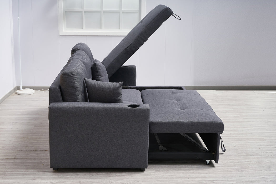 Elvera 3 Seater Sofa Bed with Reversible Storage Chaise