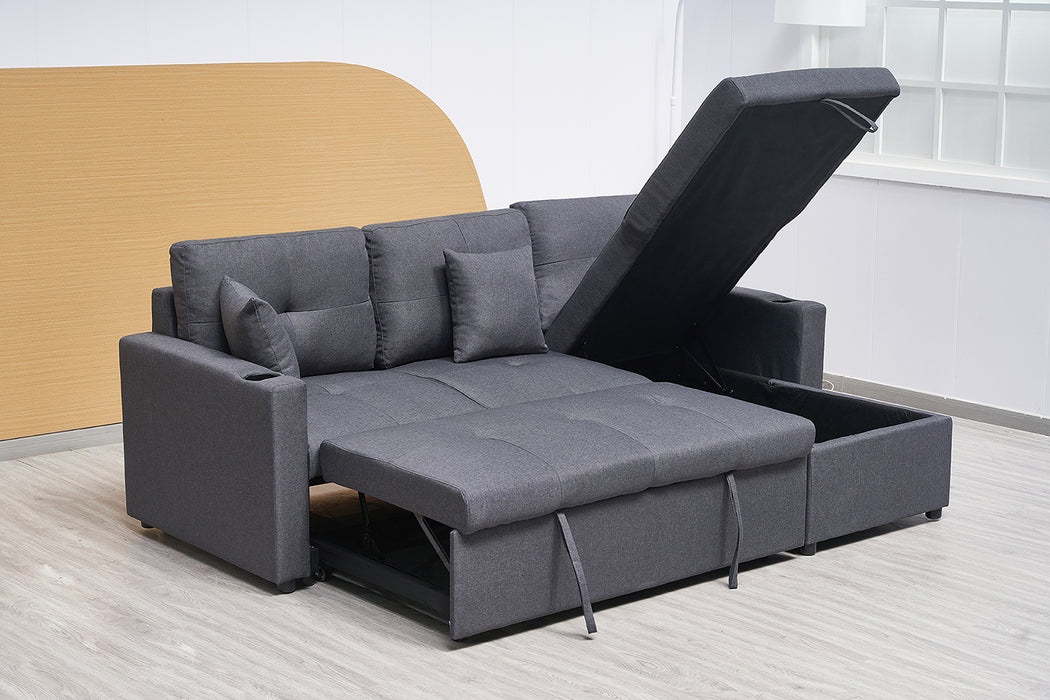 Elvera 3 Seater Sofa Bed with Reversible Storage Chaise