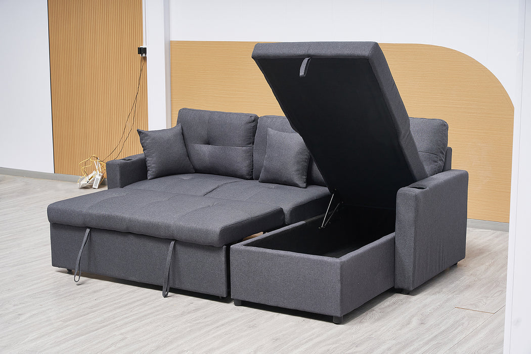 Elvera 3 Seater Sofa Bed with Reversible Storage Chaise