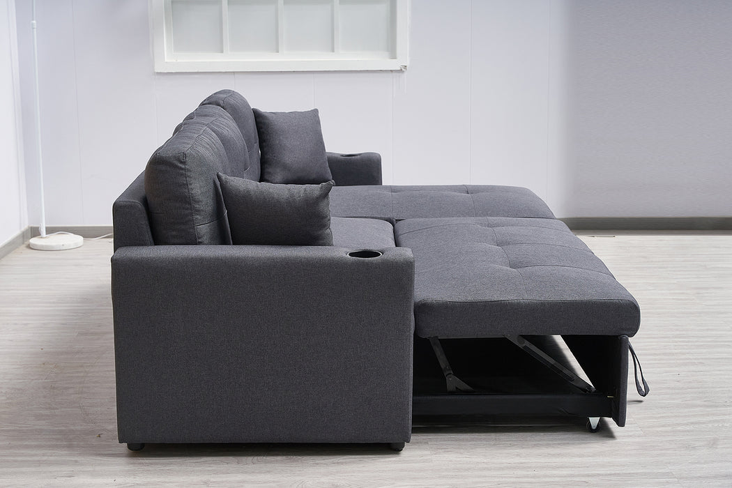 Elvera 3 Seater Sofa Bed with Reversible Storage Chaise