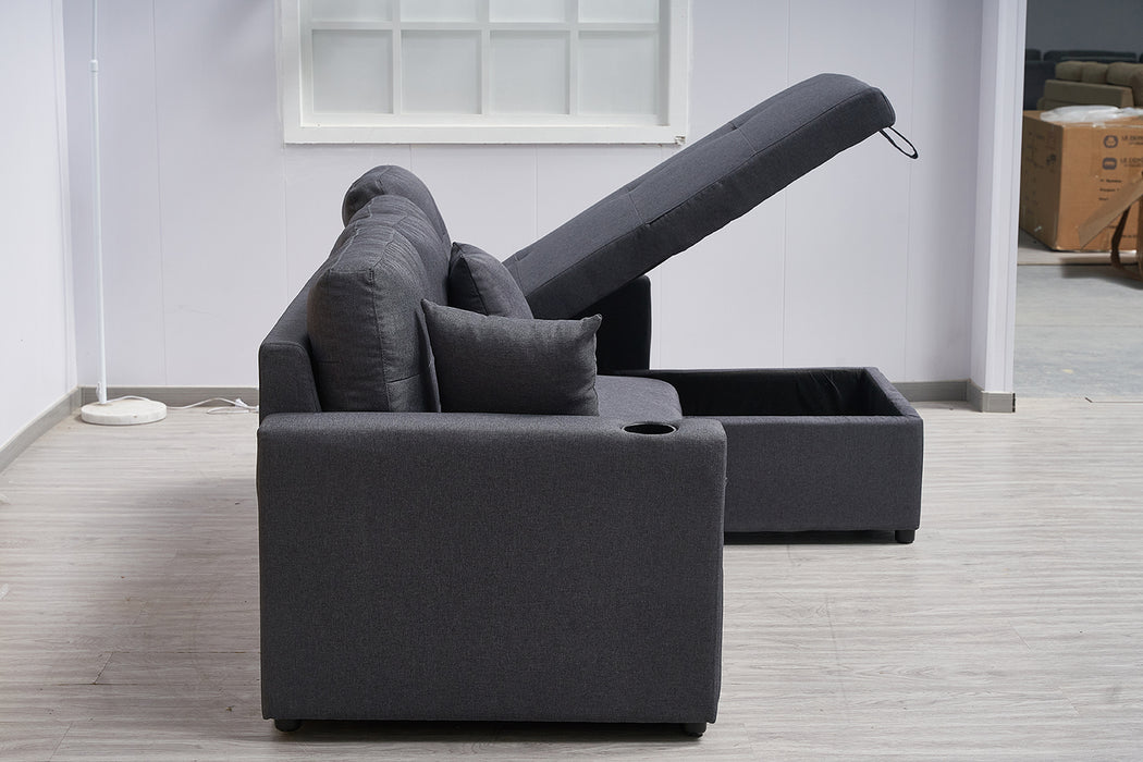 Elvera 3 Seater Sofa Bed with Reversible Storage Chaise