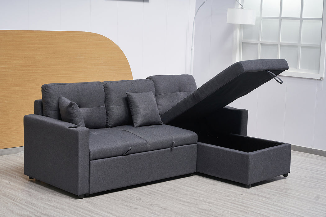 Elvera 3 Seater Sofa Bed with Reversible Storage Chaise