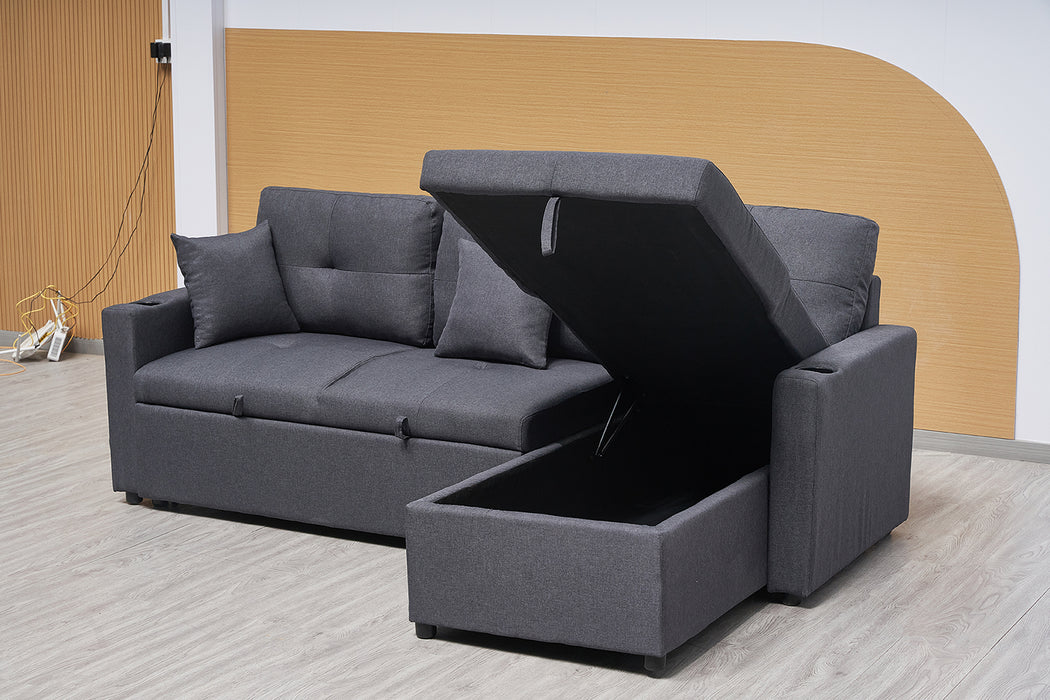 Elvera 3 Seater Sofa Bed with Reversible Storage Chaise
