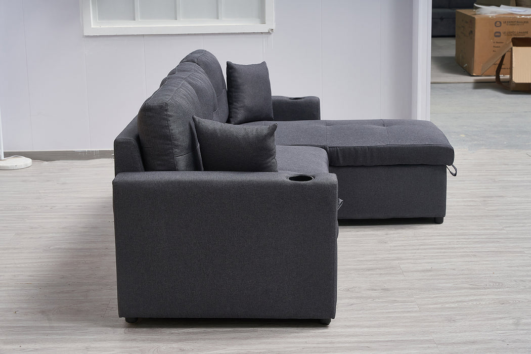 Elvera 3 Seater Sofa Bed with Reversible Storage Chaise