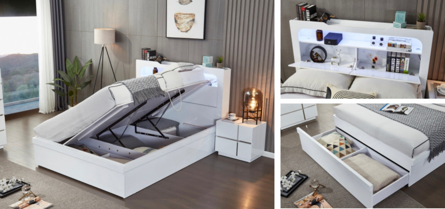 4 Piece New York Queen Bedroom Suite White