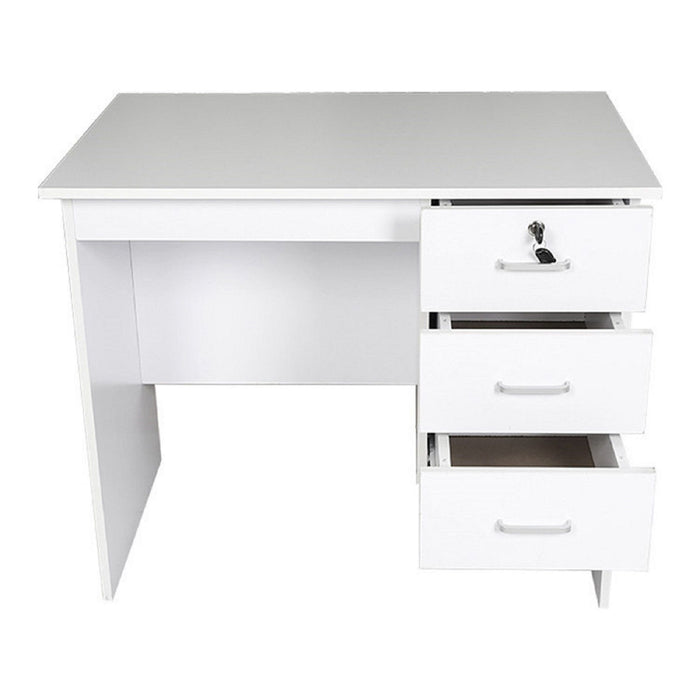 Vina 3 Drawer Study Desk, White