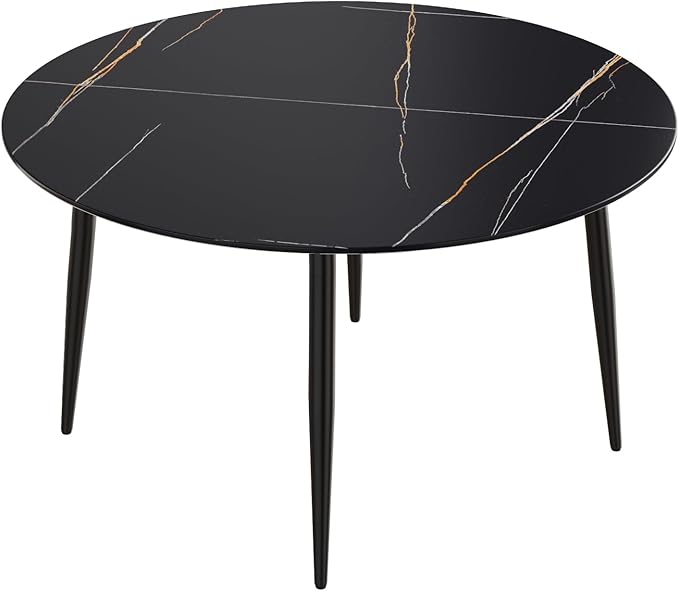 5 Piece Fiore Round Dining Table with Velvet Chairs Set