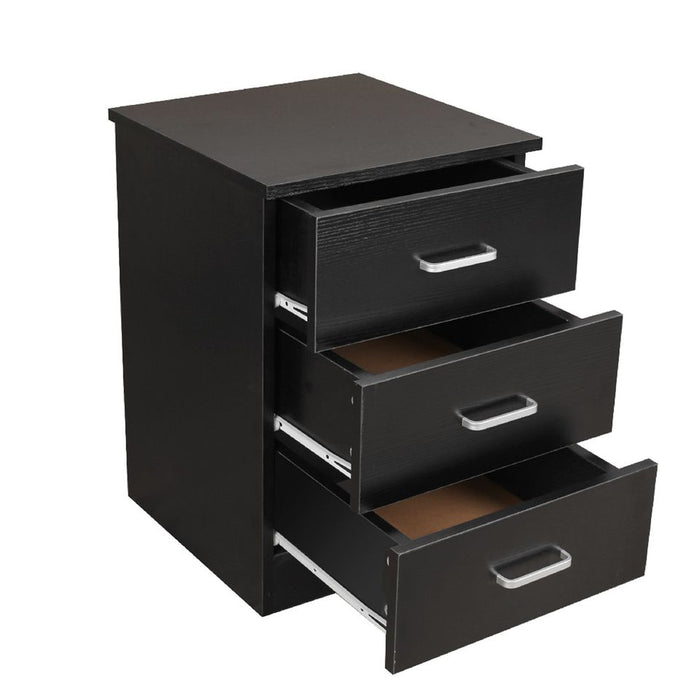 Hoxton 3 Drawer Bedside Black