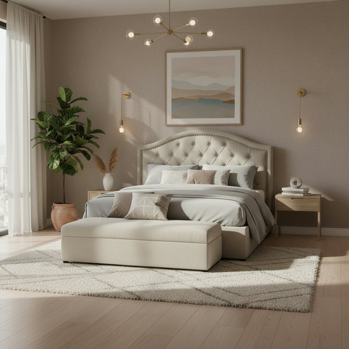 Dinsor Queen Bed Frame - Beige