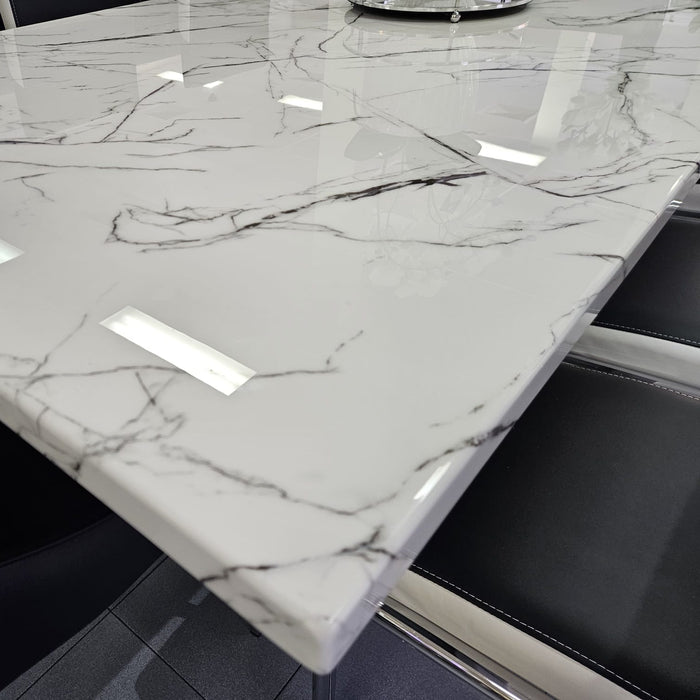 Jara 1.8m Marble Dining Table - White