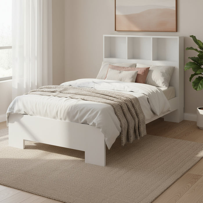 Bendigo Bookcase King Single Bed - White