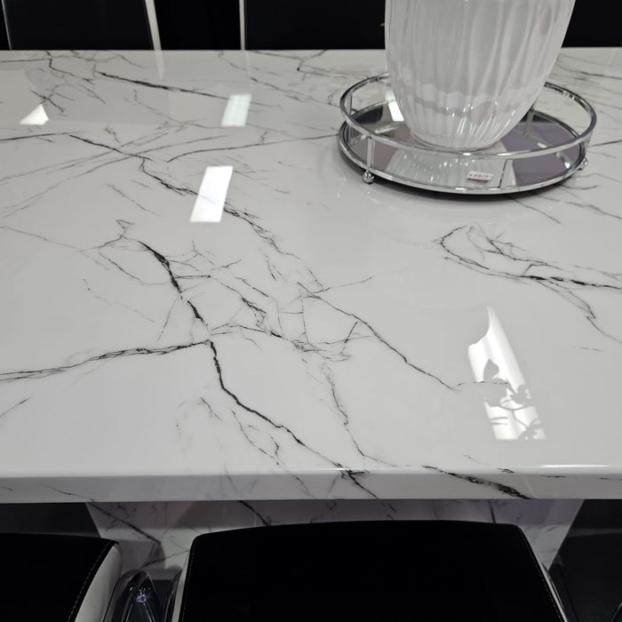 Jara 1.8m Marble Dining Table - White
