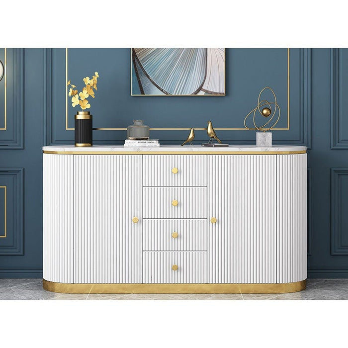 Amara 4 Drawer 2 Door Marble Buffet