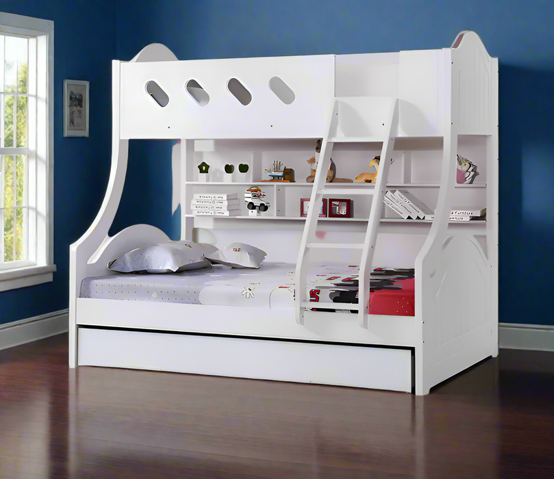 Carla White Single Over Double Timber Bunk Bed