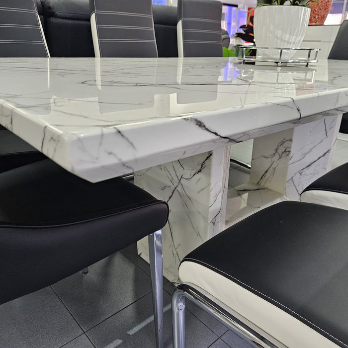 Jara 1.8m Marble Dining Table - White