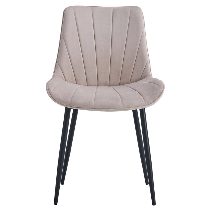 Lezo Velvet Fabric Dining Chair, Beige