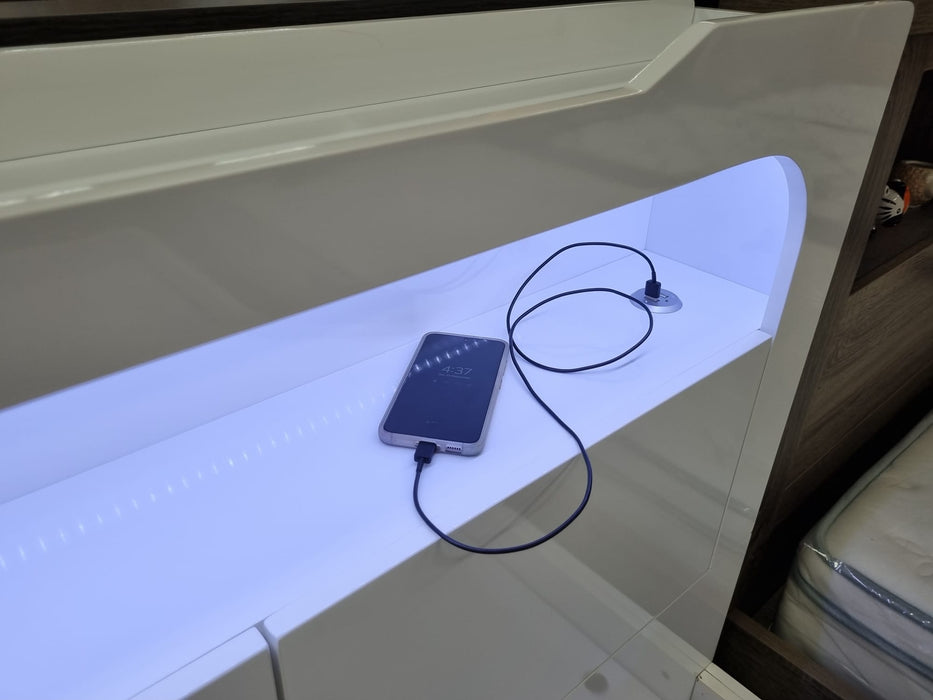 White Vegas King Single Gas Lift Bed
