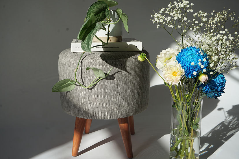 Round Upholstered Ottoman Stool