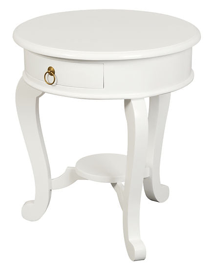 Candava Leg 1 Drawer Lamp Table, White