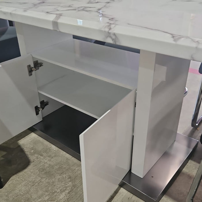Madrid 1.8m Marble Dining Table - White