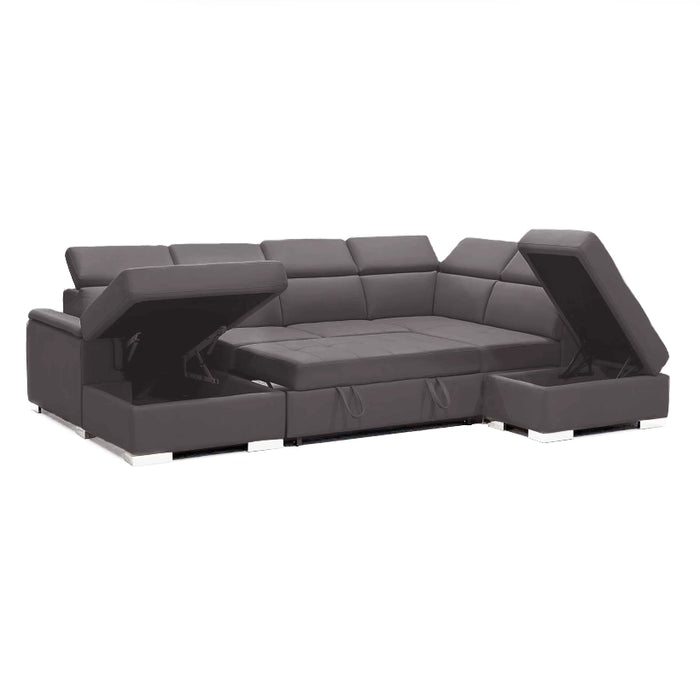 Michelle 4 Seater Chaise - Rhino Fabric