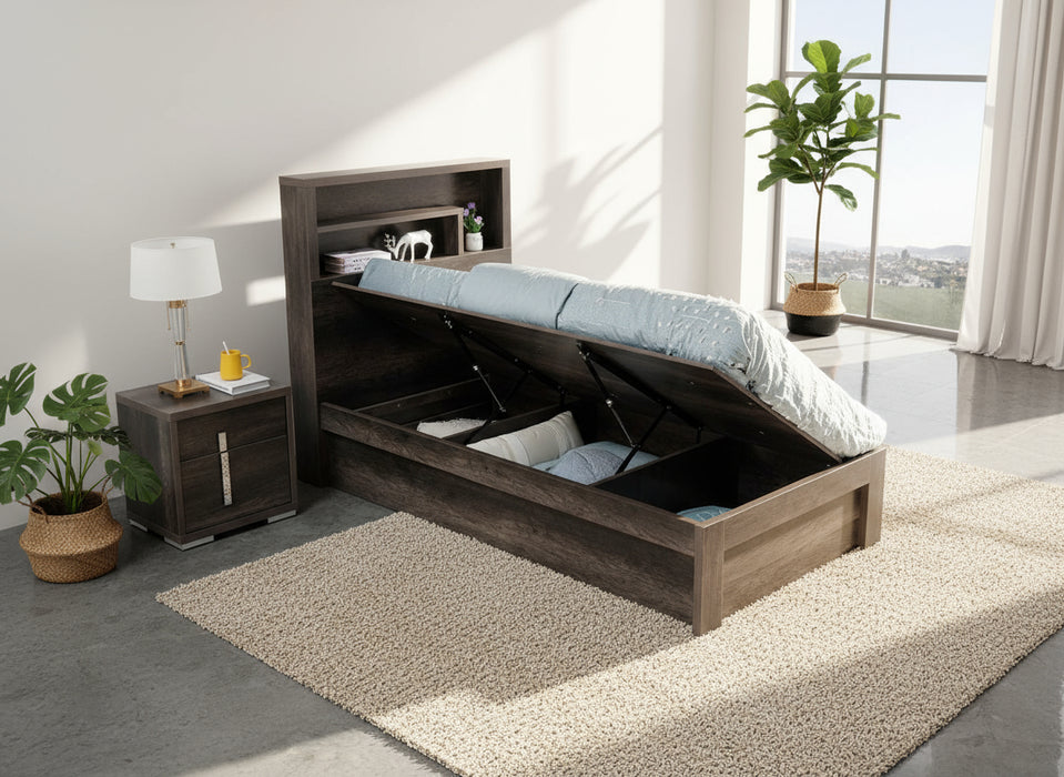 Liberty King Single Gas Lift Bed Charcoal