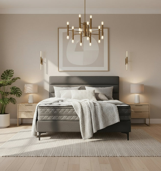 Duke Upholstered Bed - Grey