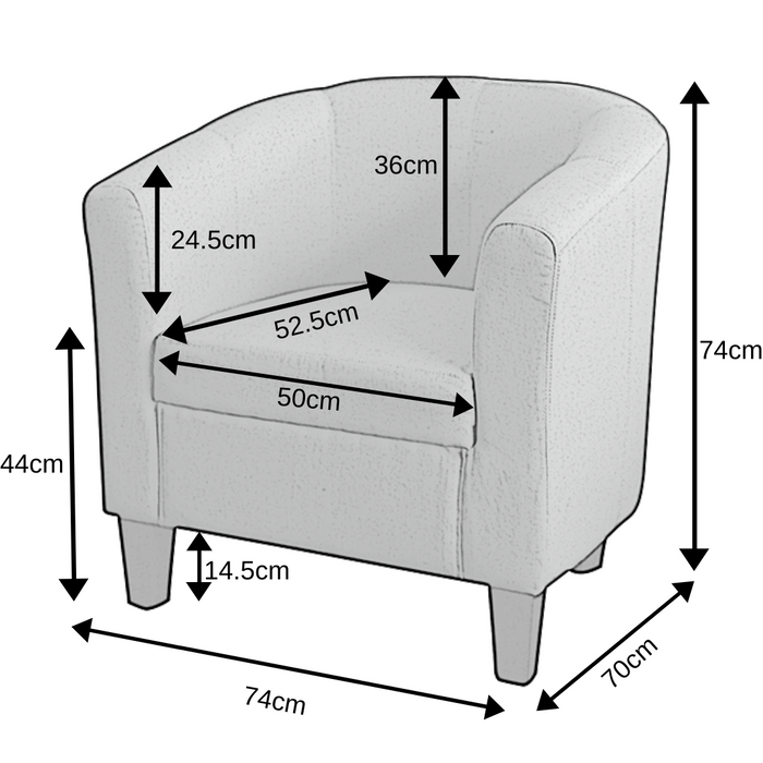 Tasman Pu Leather Accent Tub Chair