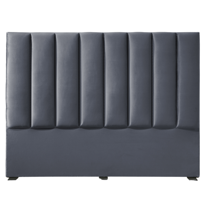 Monaco King Velvet Bedhead, Charcoal