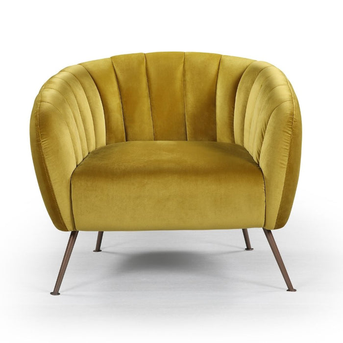 Chiswick Velvet Chair, Golden Yellow