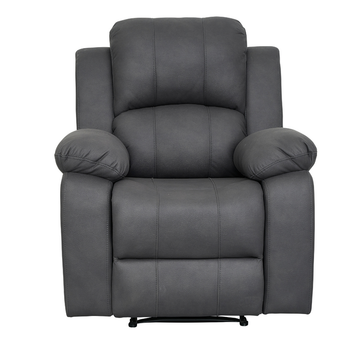 Valor Leather Look Fabric Armchair Manual Recliner Charcoal