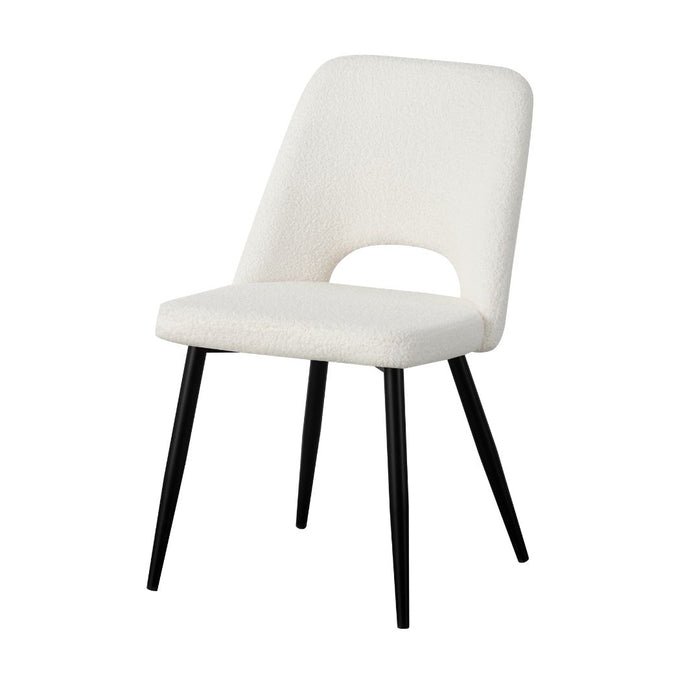 White Zara Boucle Dining Chair