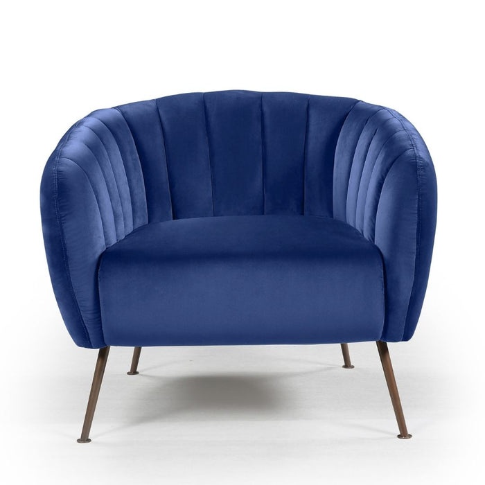 Chiswick Velvet Chair, Navy