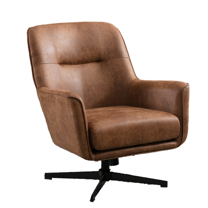 Cebu Swivel PU Leather Chair Tan