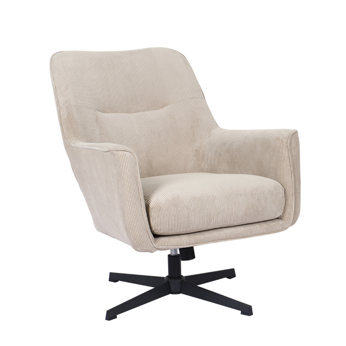 Makati Swivel Fabric Chair Beige